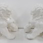 Foo Dog Pair Solid White Porcelain