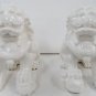 Foo Dog Pair Solid White Porcelain