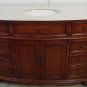 48" Vanity Bathroom Sink Cream Marble w/ Walnut Stain w/ Cream Bowl