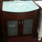 31" Frosted Glass top Modern Vanity Cherry stain w/faucet