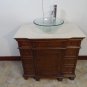 36" Cream Marble Bathroom Vanity Vessel Style With Faucet & Your Choice of Bowl