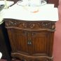 30" Bathroom Vanity Vessel Sink Cream Marble w Teak Color Body / Choice of Bowl
