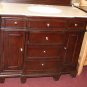 42" Bathroom Vanity Sink Cream Marble with Espresswo Cabinet & Bisque Bowl
