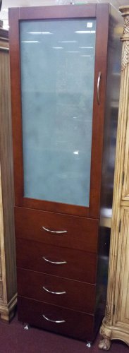20" bathroom vanity ebony, cherry stain linen tower shelf cabinet modern