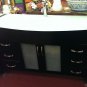 48" Frosted Glass top Modern Vanity dark, ebony w/faucet