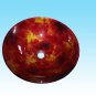Round Vessel Bowl Sink 16" Diameter Burgundy Storm