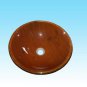 Round Vessel Bowl Sink 16" Diameter Wood Tone