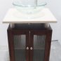 24" Bathroom Vessel Sink Cream Marble / Teak Finish  w/ Your choice of Bowl