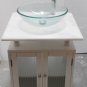24" Bathroom Vessel Sink White Marble / Whitewash Finish  w/ Your choice of Bowl