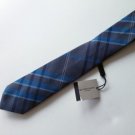 NWT Men's BURBERRY Tie Grey & Blue Plaid Pattern MSRP $150.00 Free Ship w/in USA