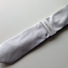 NWT Men's CALVIN KLEIN Tie White Check Pattern 100% Silk  MSRP $65.00