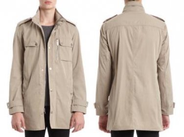 BNWT Men's MICHAEL KORS Zip Front Khaki Field Jacket size Large MSRP $395