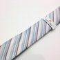 NWT Men's CALVIN KLEIN Tie Black Striped Extreme Slim 100% Silk  MSRP $59.50