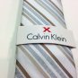 NWT Men's CALVIN KLEIN Tie Black Striped Extreme Slim 100% Silk  MSRP $59.50
