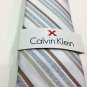 NWT Men's CALVIN KLEIN Tie Black Striped Extreme Slim 100% Silk MSRP $59.50