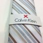 NWT Men's CALVIN KLEIN Tie Black Striped Extreme Slim 100% Silk MSRP $59.50