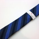 NWT Men's CALVIN KLEIN Tie Dark Blue Striped Extreme Slim 100% Silk  MSRP $59.50