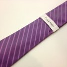NWT Men's CALVIN KLEIN Tie Purple Striped Design 100% Silk  MSRP $59.50