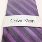 NWT Men's CALVIN KLEIN Tie Violet Striped Design 100% Silk  MSRP $59.50