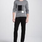 BNWT Men's BURBERRY BRIT Check Print Crew Neck Sweater Gray MSRP $395 size Large