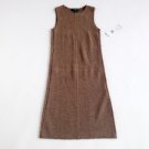 NWT Women's Ralph Lauren Merino Wool Shift Dress Petite XS Tan/ Brown MSRP $199