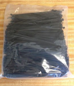 1000 NEW 8" BLACK WIRE CABLE ZIP TIES NYLON TIE WRAPS 40 Lb Strength