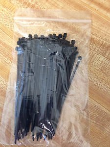 100  4" BLACK WIRE CABLE ZIP TIES NYLON TIE WRAPS NEW 18 lb