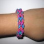 Teal, Pink and Purple Rubber Band Bracelet