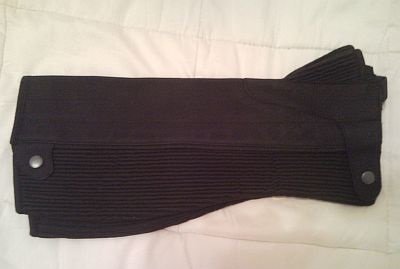 PAIR BLACK shires-like SUEDE HORSE RIDING HALF-CHAPS