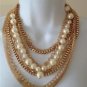 Stylish Pearl Multi Chains Chunky   Necklace ,Jewelery  2b bebe Adjustable Chain