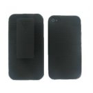 Case Cover Shell Holster + Belt Clip for Apple iphone 4/4S Rubberized Combo Case