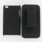 Case Cover Shell Holster + Belt Clip for Apple Ipod touch 4 Rubberized Combo