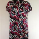 Bisou Bisou Women Down Buttoned Shirt Dress Tunic Short Sleeve Size M/M