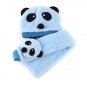 New baby panda winter hat cap + scarf two sets one size soft blue  Super Gift