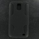 Samsung I727 Galaxy S II Skyrocket  Hybrid Case Black TPU + Black Net Cover Hard