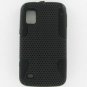 BLACK TPU BLACK  NET HYBRID HARD PROTECTOR CASE FOR ZTE WARP N860 SNAP ON