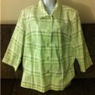 Dressbarn Woman  Green/White,Jacket,Blazer, Button Down Shirt,2X New