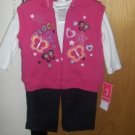 Nwt  Babyworks 6/9 Months Baby Girl 3 Pcs Set Very Cute