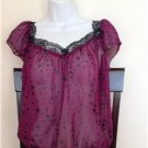 NWOT Women Light "no boundaries" Berry Combo Short Sleeve Top Size M(7-9)