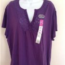 Fresh and Light Short Sleeve Summer JMS Purple Women Top Plus Size 4X 26W/28W
