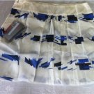 Authentic Prada Silk Skirt Ivory/Blue Made in Italy Red Tag Size 40/6