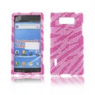 Lg Splendor Venice US730 Pink Zebra Diamond,Bling,Snap on Cell Phone Case Cover