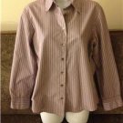 ALFANI WOMENS SHIRT  Top SIZE: 6 Striped Long Sleeve Purple