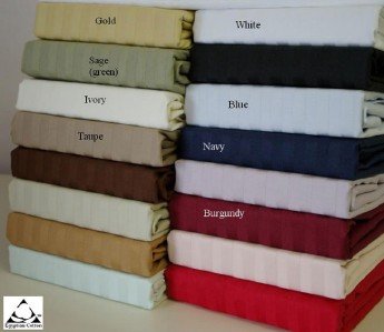 Deep Pocket Bedding Matress Sheet Set 1800 Series Damask Stripe Quenn Size