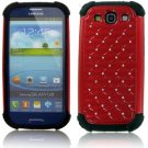 Samsung I9300/ I535/ L710/ T999/ I747  Hybrid Studded Diamond Case Cover Red