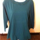 NEW Coldwater Creek Cotton Stylish Women Shirt Top Blouse  Size: M (10-12) Green