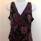 Tahari Arthur S. Levine Women's Stylish Black Floral Tank/Top Petite Size 8P