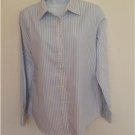 Charter Club Women's White Striped Button Down Shirt/Blouse/Top/Tunic Size 10