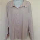 Apt.9 Women's Beige Button Down Shirt/Blouse/Top/Tunic Plus Size 2X Long Sleeves
