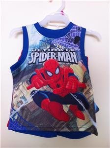 Ultimate Spider Man 2 Pcs Set Top and Bottom Toddler,Boy 12M,18M,24M NWT Marvel